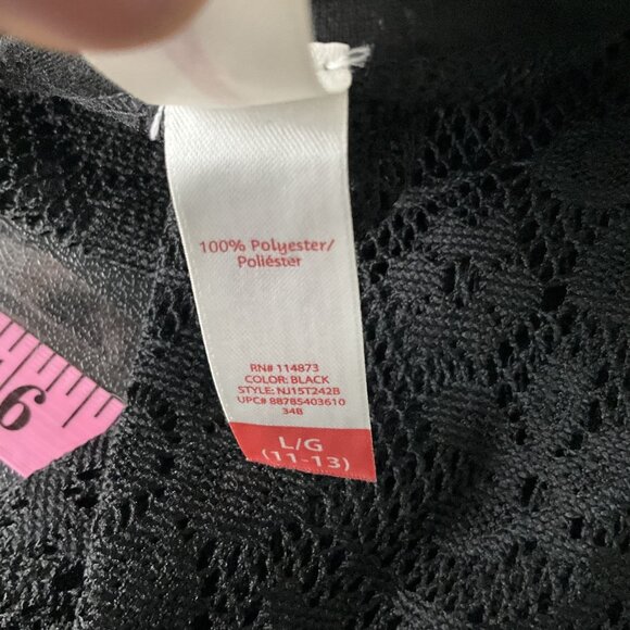 No Boundaries Top Womens Sz L Black Mesh Sheer Lace Long Sleeve Pullover‎ - Picture 6 of 9